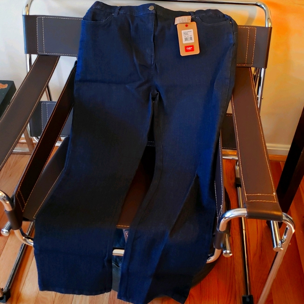 100% cotton dark denim pants